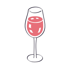 Red wine glass isolated vector illustration