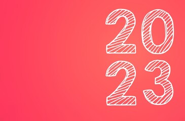 2023 numerals of new year, beautiful background