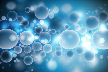Light blue bokeh abstract background with futuristic technology wallpaper. Generative AI