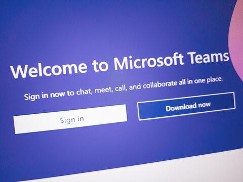 KONSKIE, POLAND - December 13, 2022: Microsoft Teams website displayed on computer screen