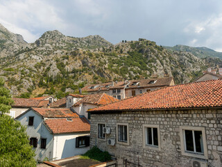 Fototapeta na wymiar The red roofs of Montenegro.
