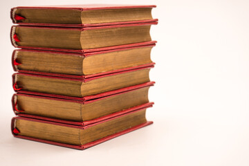 Old books isolated on white background.