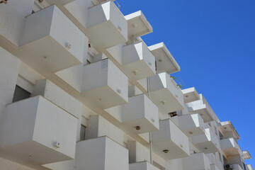 Low angle view of modern buildings in Armacao de pera
