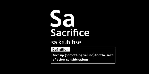 Sacrifice definition digital print design for t-shirts and wall art poster