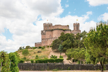 Fototapeta na wymiar Castle (palace-fortress) of the Mendoza in Manzanares el Real, Madrid, Spain