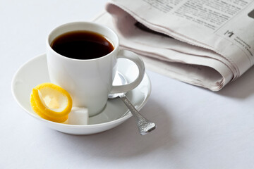 Demitasse of espresso with spoon