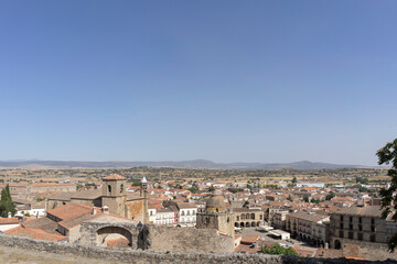 Panoramic view of the town of Trujillo photo taken from the castle. Spain