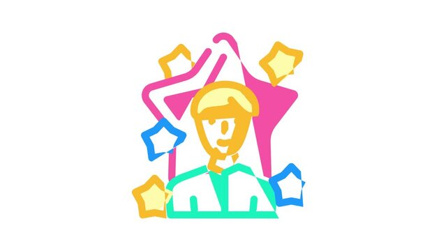 talent leadership color icon animation