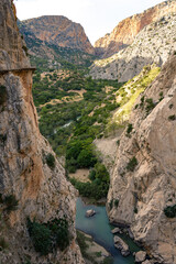 Landscape Caminito del Rey hills gorge canyon Andalusia Spain