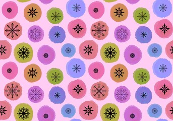 Winter seamless snowflakes pattern for wrapping paper and fabrics and linens and kids clothes print and Noel