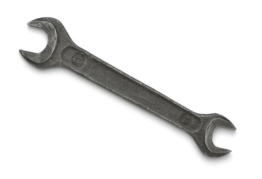 Top view of old double open end wrench