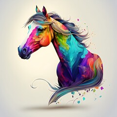 Colorful horse created wth AI