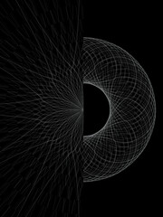 Fractal Art Abstract Geometric Half Circles