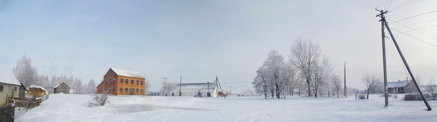 Ukrainian village in winter