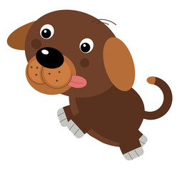 Cartoon happy dog animal isolated illustration for children