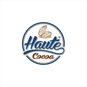 cocoa vintage logo inspiration, chocolate, typography logo, circle