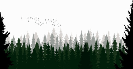 forest, trees silhouette design vector isolated