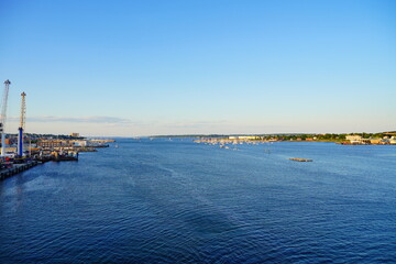 Landscape of Fore river in Portland, Maine, USA	