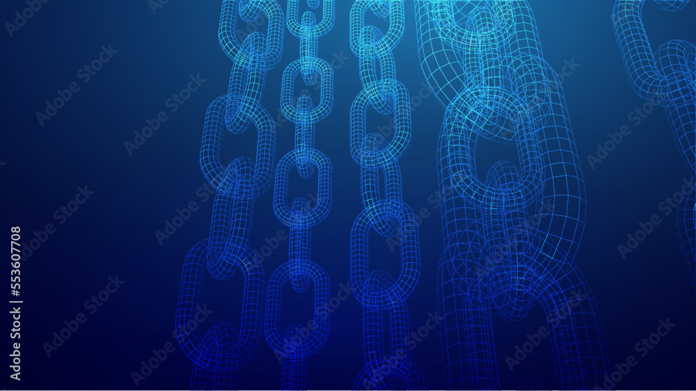 Wall mural blockchain digital technology. big data vector background. cryptocurrency technology vector backgrou