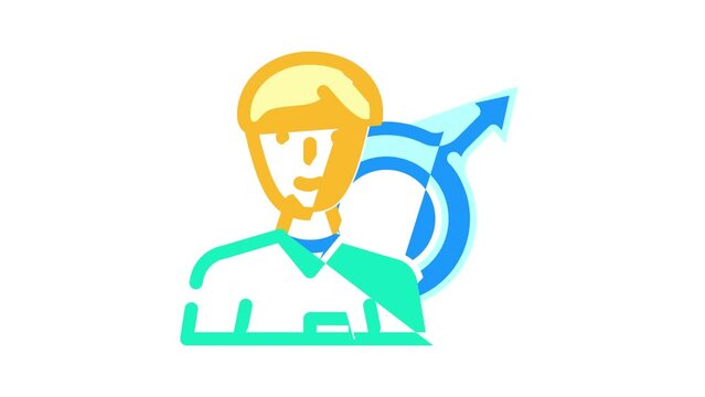 urologist doctor color icon animation