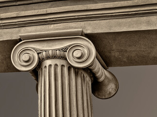 Ionic column with its scroll-like top (volute).