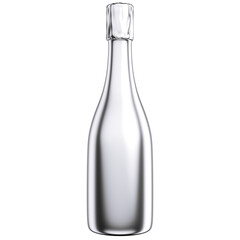 Garrafa de espumante prateada isolada 3d render