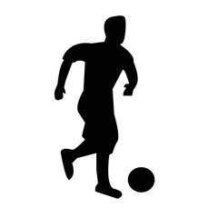 Fototapeta na wymiar Soccer player illustration design with silhouette