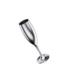 Taça de espumante prateada isolada 3d render