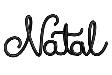 Natal escrita em preto isolada