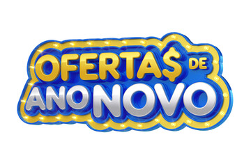 Selo 3D ofertas de ano novo