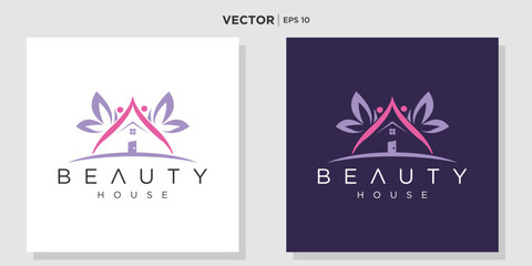 Relax House modern Spa with butterfly logo design inspiration
