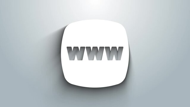 White Website template icon isolated on grey background. Internet communication protocol. 4K Video motion graphic animation