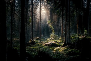 Fototapeta premium morning in the woods