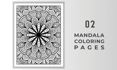 Adult Mandala Coloring Page Interior.
Arabic style mandala pattern design. Coloring page interior. Black and white mandala ornament