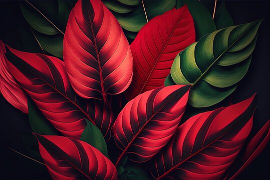 Red Leaves Represent A Powerful Symbol In Many Cultures And Religions. Generative AI