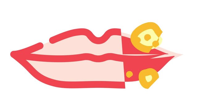 herpes skin disease color icon animation