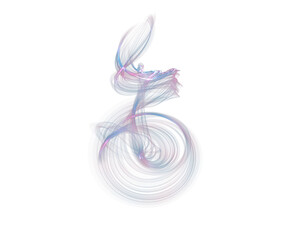 Abstract transparent figure on transparent background, smoke or steam colored. PNG