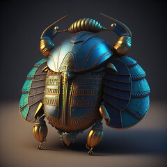 Scarab beetle. Ancient Egypt. AI - obrazy, fototapety, plakaty
