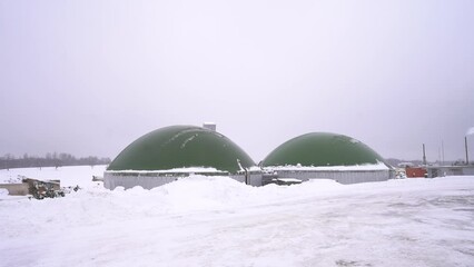 farm in the countryside during the winter period video. Latvia, Aizkraukle, december, 5, 2022