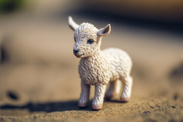 Obraz premium Baby Goat Kid Figurine Macro Photo