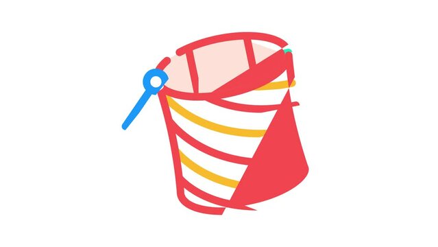 frameless kite flying color icon animation