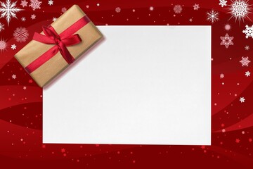 Christmas Beautiful gift box with blank paper