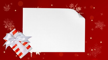 Christmas Beautiful gift box with blank paper