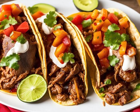 mexican tacos with vegetables 