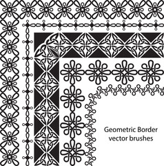 Seamless border Celtic and geometric vector pattern brush