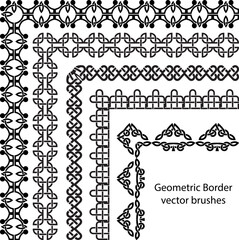 Seamless border Celtic and geometric vector pattern brush