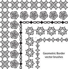 Seamless border Celtic and geometric vector pattern brush