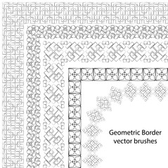 Seamless border Celtic and geometric vector pattern brush