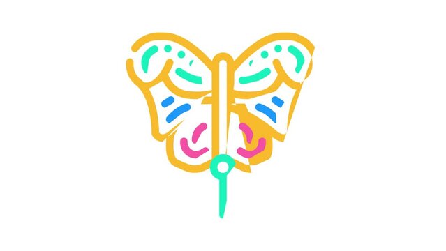 butterfly form kite color icon animation