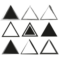 brush triangles. Ink paint brush stain. Vector illustration. stock image.
